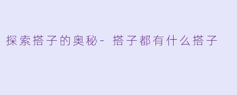 探索搭子的奥秘-搭子都有什么搭子