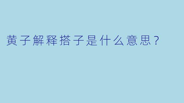 黄子解释搭子是什么意思？