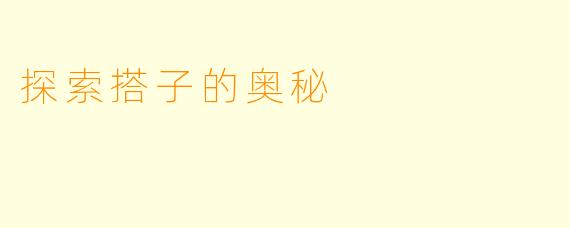 探索搭子的奥秘