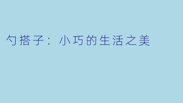 勺搭子：小巧的生活之美