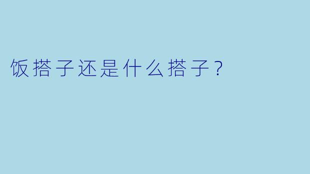 饭搭子还是什么搭子？