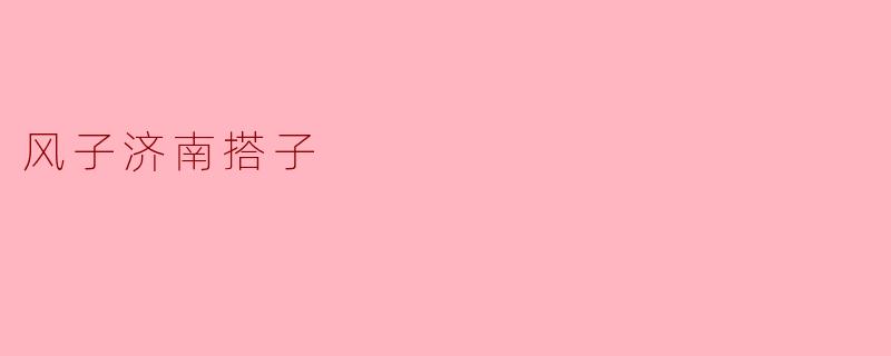 风子济南搭子