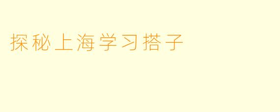 探秘上海学习搭子