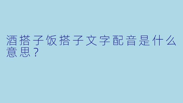 酒搭子饭搭子文字配音是什么意思？