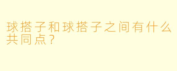 球搭子和球搭子之间有什么共同点？