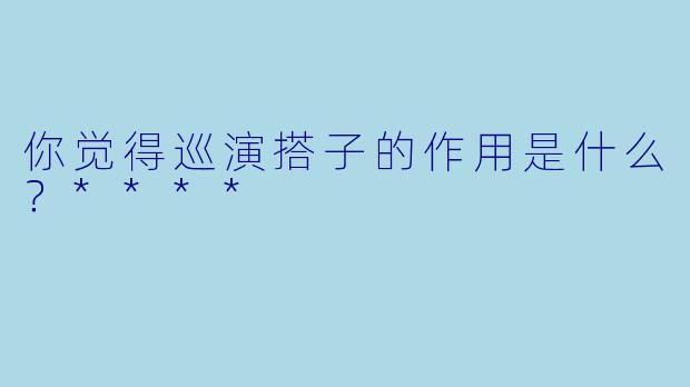 你觉得巡演搭子的作用是什么？****