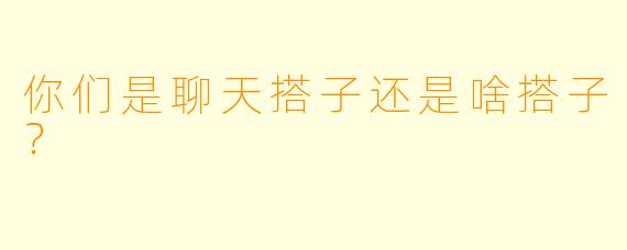 你们是聊天搭子还是啥搭子？