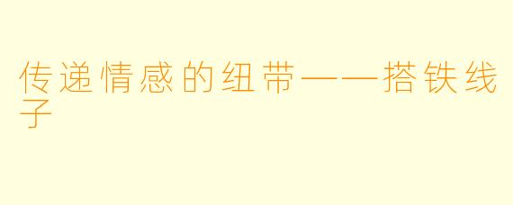 传递情感的纽带——搭铁线子