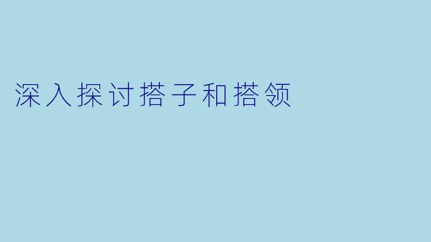 深入探讨搭子和搭领