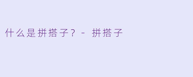 什么是拼搭子？