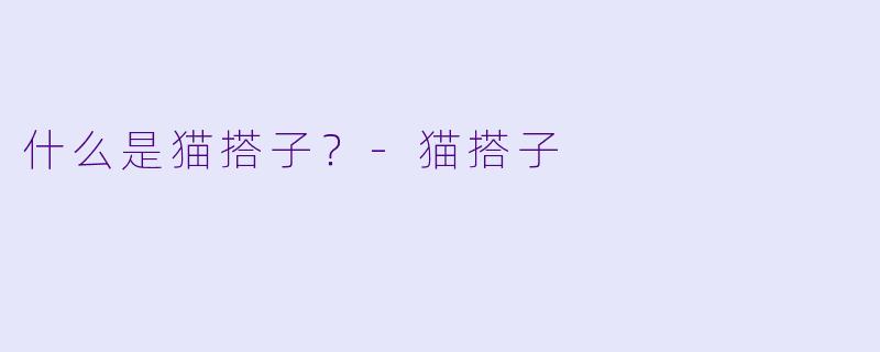 什么是猫搭子？