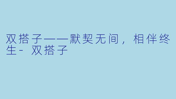 双搭子——默契无间，相伴终生-双搭子