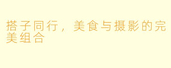 搭子同行，美食与摄影的完美组合