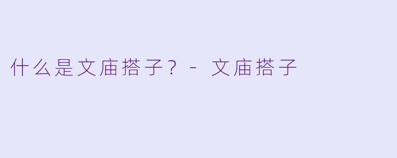 什么是文庙搭子？