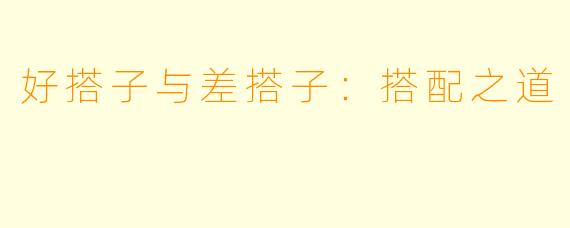 好搭子与差搭子：搭配之道