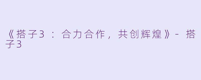 《搭子3：合力合作，共创辉煌》-搭子3