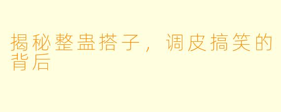 揭秘整蛊搭子,调皮搞笑的背后