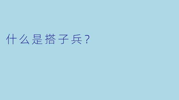 什么是搭子兵？