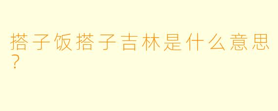 搭子饭搭子吉林是什么意思？