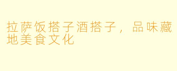 拉萨饭搭子酒搭子，品味藏地美食文化