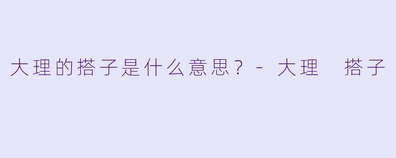 大理的搭子是什么意思？
