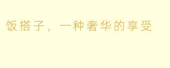 饭搭子，一种奢华的享受