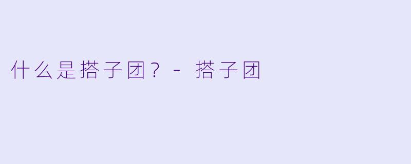 什么是搭子团？