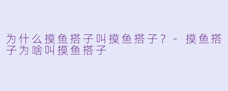 为什么摸鱼搭子叫摸鱼搭子?
