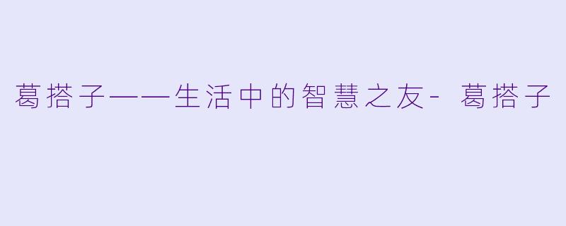 葛搭子——生活中的智慧之友-葛搭子