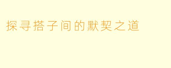 探寻搭子间的默契之道
