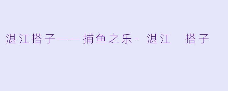 湛江搭子——捕鱼之乐-湛江 搭子