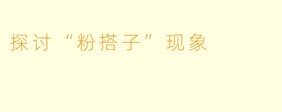 探讨“粉搭子”现象