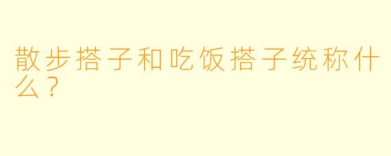 散步搭子和吃饭搭子统称什么？