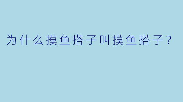 为什么摸鱼搭子叫摸鱼搭子？