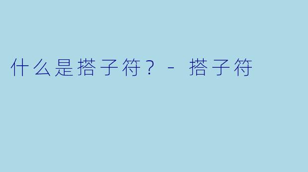 什么是搭子符？