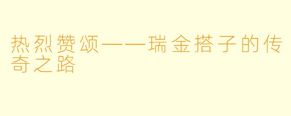 热烈赞颂——瑞金搭子的传奇之路