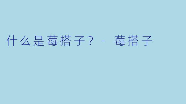 什么是莓搭子？