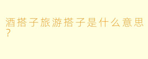 酒搭子旅游搭子是什么意思？