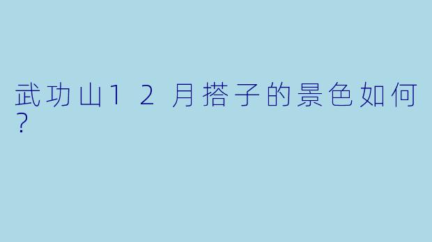 武功山12月搭子的景色如何？