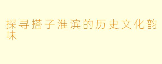探寻搭子淮滨的历史文化韵味