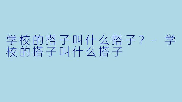 学校的搭子叫什么搭子？