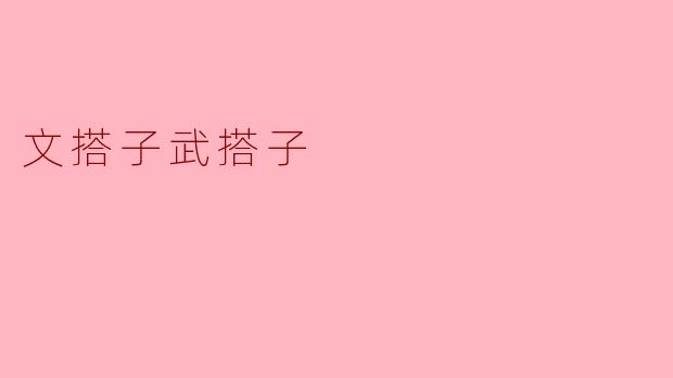 文搭子和武搭子有什么区别？