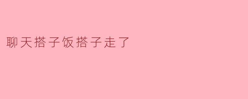 聊天搭子饭搭子走了