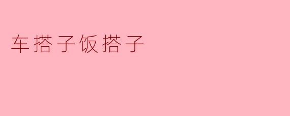 车搭子饭搭子
