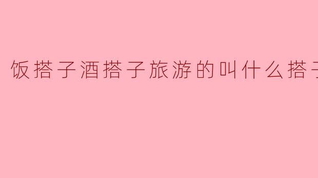 饭搭子酒搭子旅游的叫什么搭子？