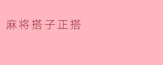 麻将搭子正搭