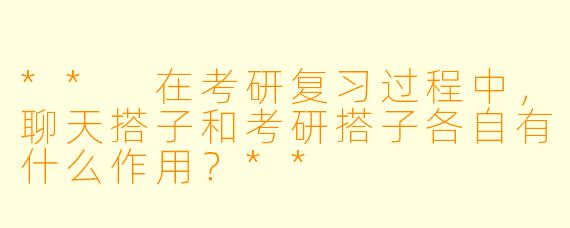 ** 在考研复习过程中,聊天搭子和考研搭子各自有什么作用?**