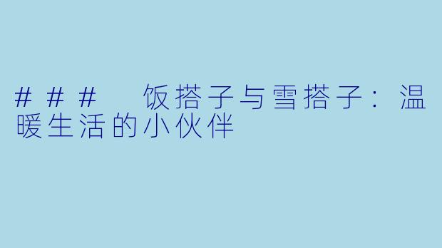 ### 饭搭子与雪搭子：温暖生活的小伙伴