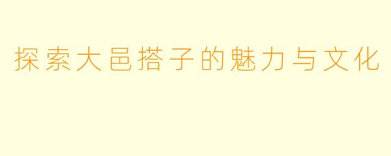 探索大邑搭子的魅力与文化
