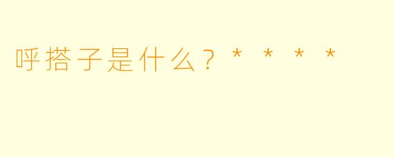 呼搭子是什么？****